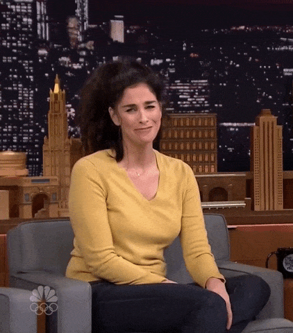 The comedian Sarah Silverman doing a facepalm