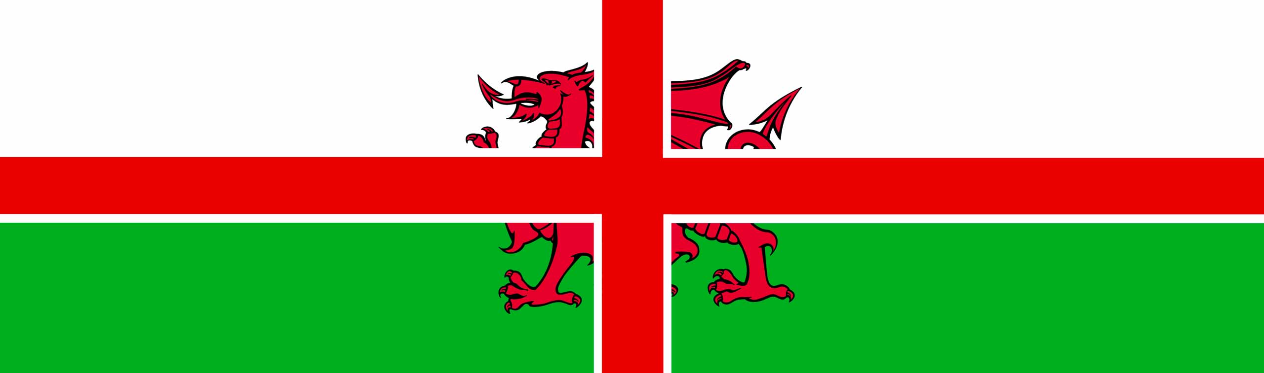 A hybrid of the English and Welsh flags