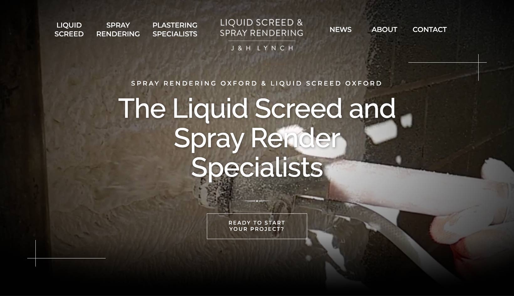 The home page of the J&H Lynch Liquid Screed and Spray Rendering website
