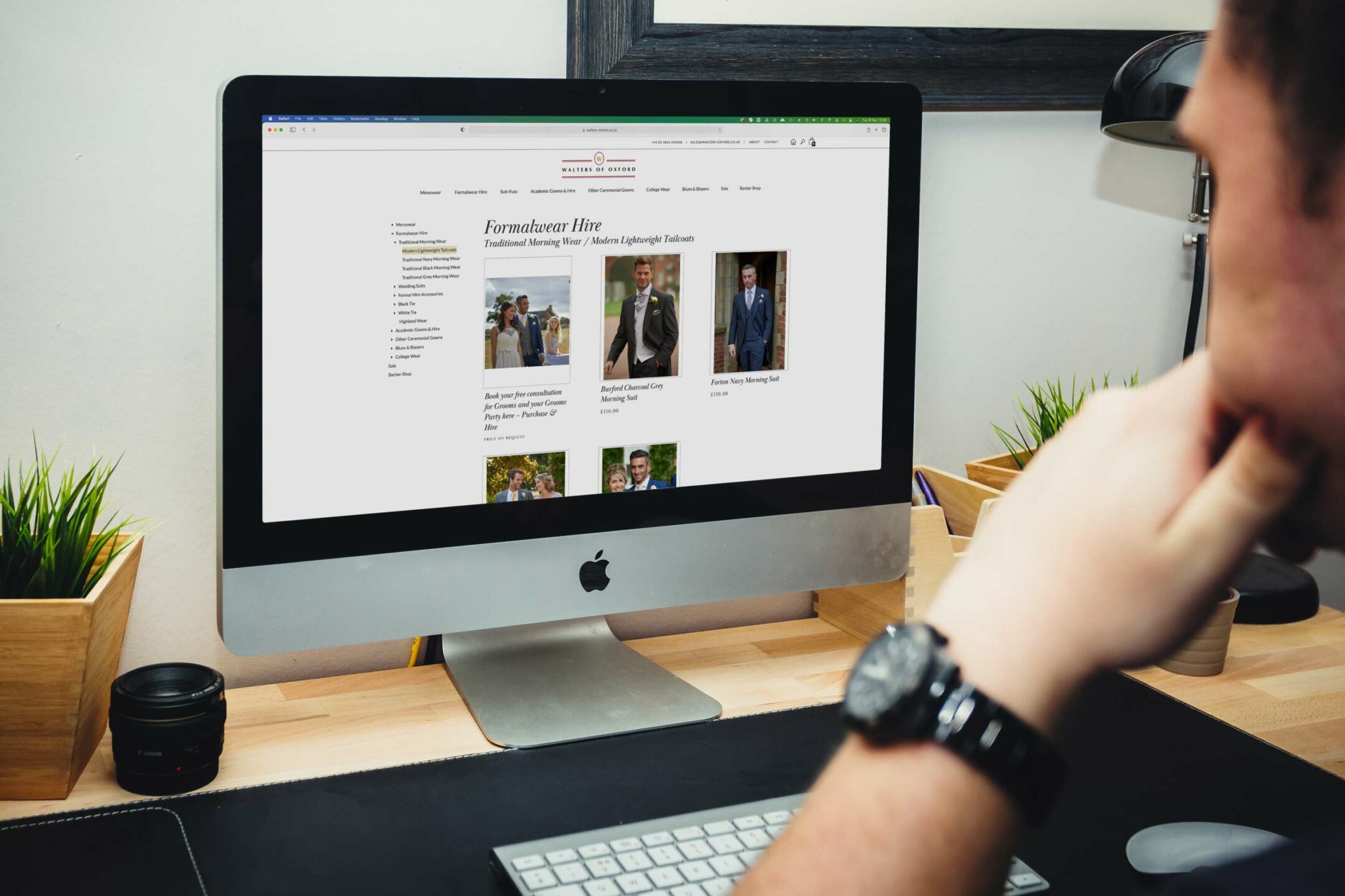 The Walters of Oxford website displayed on an iMac